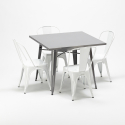 table carrée + 4 chaises en métal au style industriel flushing Caractéristiques