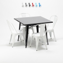 vierkante tafel en industriële metalen stoelen in-stijl soho Voorraad