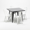 vierkante tafel en industriële metalen stoelen in-stijl soho Model