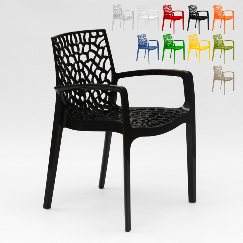 Polypropyleen stoelen armleuningen tuin cafès Grand Soleil Gruvyer Arm 