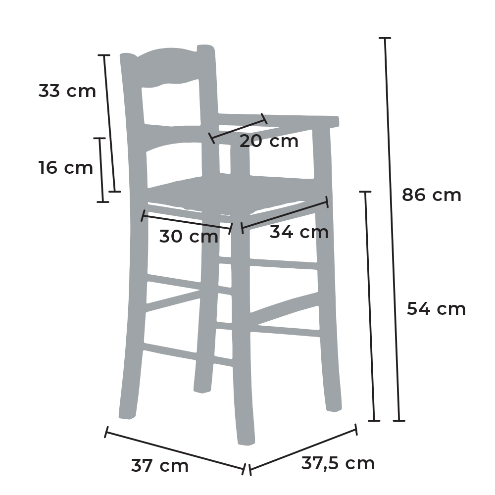 Love Tabouret Haut Avec Assise En Paille Pour Chaise Haute Enfant