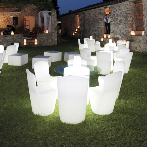 Chaise lumineuse design moderne Slide Zoe Rgb pour cuisine bar restaurant et jardin