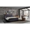 Lit double  160x190 en tissu avec sommier à lattes Lausanne King Offre