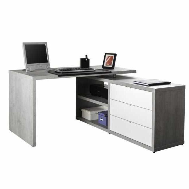 Bureau D Angle Blanc Avec 6 Tiroirs Et 2 Etageres 145x100x76 Cm Agglomere Achat Vente Bibliotheque Meuble De Bureau Soldes Sur Cdiscount Des Le 20 Janvier Cdiscount