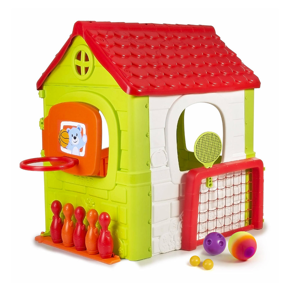 Voetzool buitenste Terugbetaling Multi Activity House Feber Small house with garden games for children