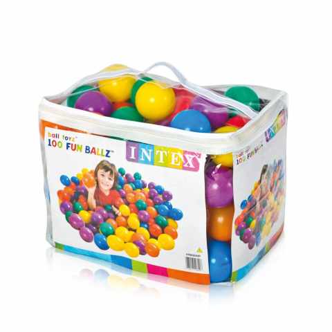 Plastic gekleurde ballen spel Intex 49600 Fun Balls 8 cm set 100 stuks