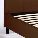 Eenpersoons bed Lausanne Twin van stof met hoofdbord 80x190cm 