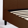 Lit 1 place en tissu avec tête de lit et sommier 80x190 Lausanne Twin 