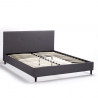Lit double  160x190 en tissu avec sommier à lattes Lausanne King Remises