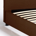 Lit double 160x190 en tissu avec sommier à lattes Zurich King 