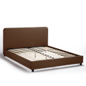 Lit double 160x190 en tissu avec sommier à lattes Zurich King 