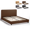 Lit double 160x190 en tissu avec sommier à lattes Zurich King 