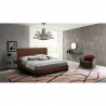 Lit double 160x190 en tissu avec sommier à lattes Zurich King 