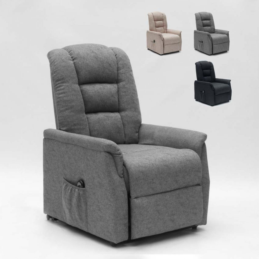 Elektrische fauteuil voor ouderen 2 Motoren stof Emma Plus Aanbieding