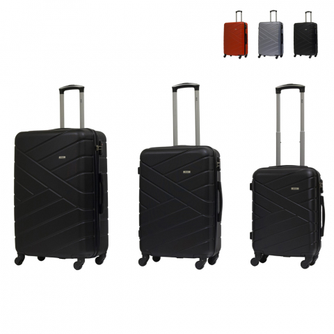 Set 3 valises cabine valise rigide design 4 roues Tsa Usa Giove Ravizzoni