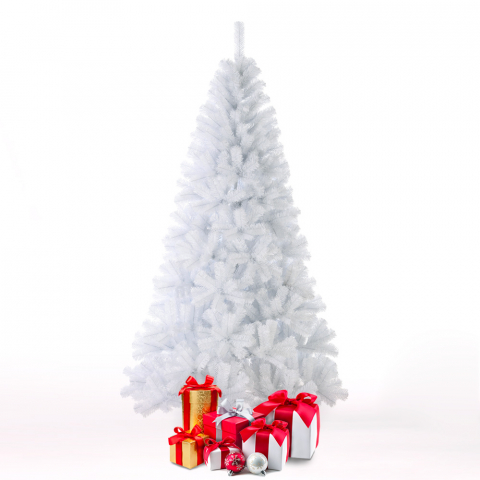 Sapin de Noël blanc 210 cm artificiel et traditionnel Aspen