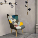Design Fauteuil Stoel Patchwork Stof met Armleuningen Patchy Chic Aanbod