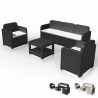 Salon de jardin Grand Soleil Positano en Poly-rotin Canapé table basse fauteuils 5 places pour extérieurs Vente