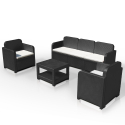Salon de jardin Grand Soleil Positano en Poly-rotin Canapé table basse fauteuils 5 places pour extérieurs Offre