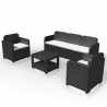 Salon de jardin Grand Soleil Positano en Poly-rotin Canapé table basse fauteuils 5 places pour extérieurs Offre