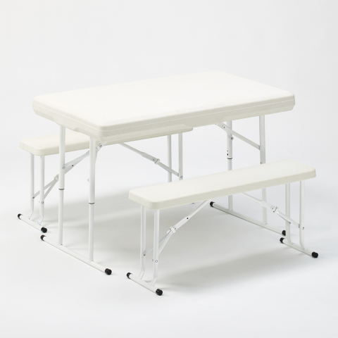 Opvouwbare biertafel set tafel en banken van kunststof 113x68x74 cm Picnic Aanbieding