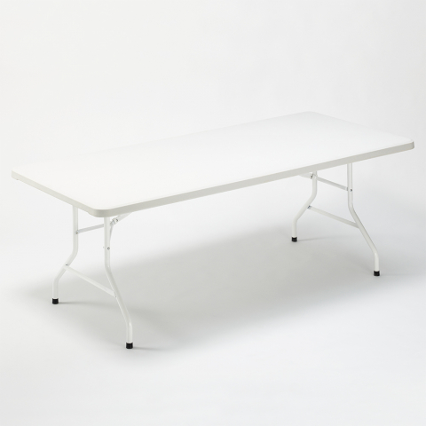 Table avec pieds pliants en plastique 200x90 cm pour jardin et camping Dolomiti