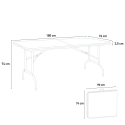 Opvouwbare rechthoekige tuin- en campingtafel 180x74 cm Zugspitze Voorraad