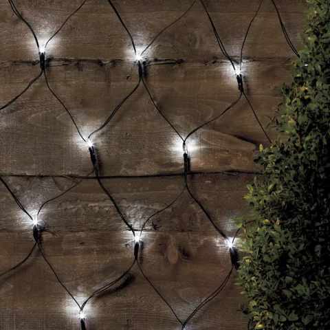 Decoratief kerstverlichtingsnet voor buiten 50 LED's op zonne-energie Aanbieding