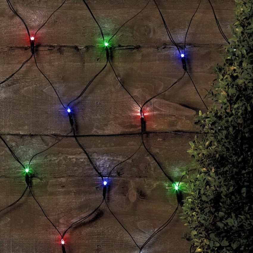 Decoratief kerstverlichtingsnet voor buiten 50 LED's op zonne-energie Verkoop