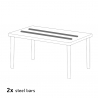 Rechthoekige salontafel wit 90x90 cm met stalen onderstel en 4 gekleurde stoelen Boheme Summerlife 