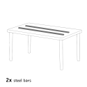 Table rectangulaire et 6 chaises Poly rotin resine ensemble bar cafè exterieur 150x90 Beige Marion 