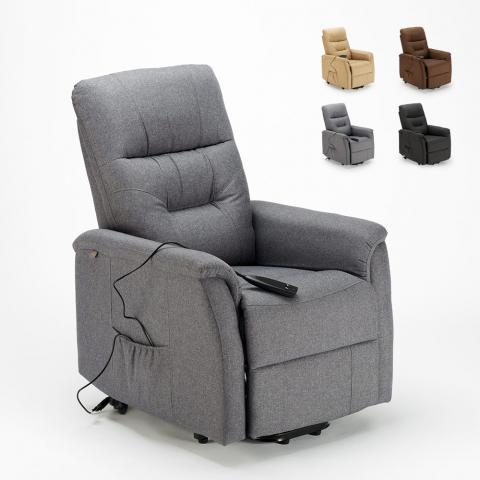 Fauteuil électrique inclinable en tissu avec roues et releveur Marie