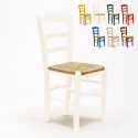Stock 20 houten stoelen met gevulde zitting voor keuken en rustieke trattoria's Paesana Aanbod