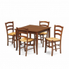 Set 4 stoelen en vierkante tafel 80x80 cm hout Rusty Prijs