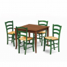 Ensemble de 4 chaises et d'une table carrée intérieur cuisine et bar en bois Rusty Caractéristiques