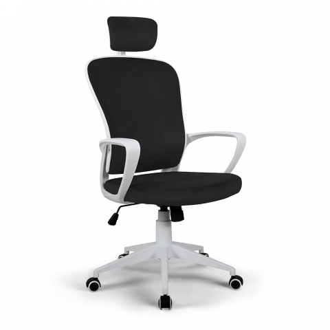 Chaise de bureau en tissu aux lignes ergonomiques et appui-tête design Sepang Promotion