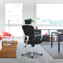 Chaise de bureau en tissu aux lignes ergonomiques et appui-tête design Sepang Vente