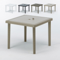 Vierkante polyrotan tuintafel 90x90 cm Grand Soleil Boheme Aanbieding