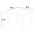Vierkante polyrotan tuintafel 90x90 cm Grand Soleil Boheme Kosten