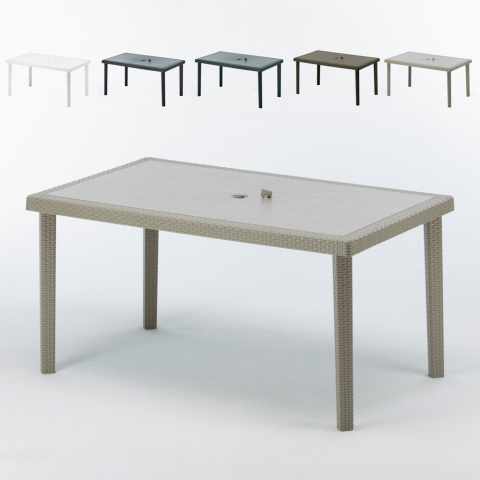 Table en Polyrotin rectangulaire 150x90 pour Jardin terrasse bar restaurant Grand Soleil Boheme