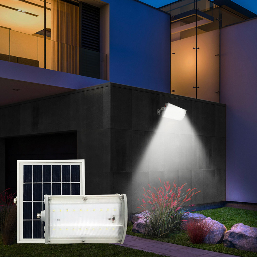 LED-spot op zonne-energie 1000 lumen met schemer- en bewegingssensor Zambot Aanbieding