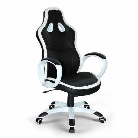 Chaise de bureau sportif fauteuil gamer ergonomique simili cuir Super Sport