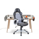 Chaise de bureau sportive fauteuil gamer ergonomique simili cuir Evolution Vente