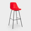 Tabouret de bar cuisine en métal avec coussin design moderne Willis Dimensions