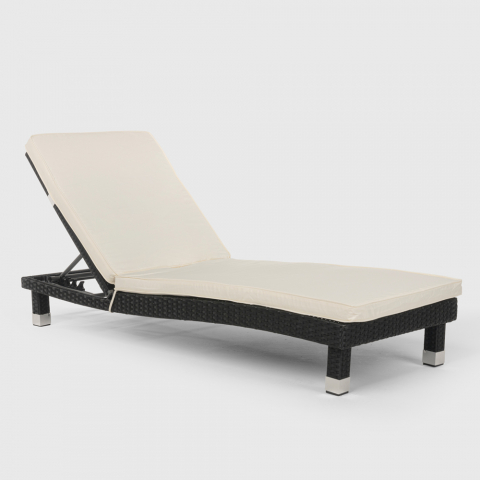 Chaises longues de jardin mer et plage design poly rotin et matelas Playa