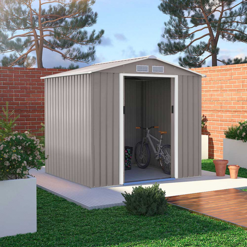 Tuinhuis schuur van gegalvaniseerd plaatstaal voor tuingereedschap 213x191x195 cm St.Moritz Aanbieding Tuinhuis schuur van gegalvaniseerd plaatstaal voor tuingereedschap 213x191x195 cm St.Moritz Aanbieding