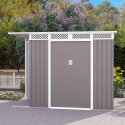 Tuinhuis schuur van gegalvaniseerd plaatstaal 257x142x184 cm Tyrol Verkoop