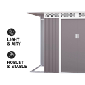 Tuinhuis schuur van gegalvaniseerd plaatstaal 257x142x184 cm Tyrol Korting