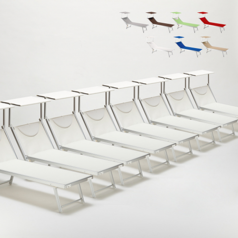20 Ligbedden aluminium strand stock Santorini Aanbieding