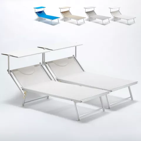 Set van 2 aluminium strandligbedden Grande Italia XL Aanbieding